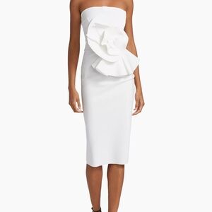 NEW Chiara Boni La Petite Robe Hebe Strapless Ruffle Sheath Dress SIZE 10
